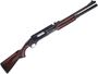 Picture of Used Remington 870 Wingmaster Pump Action Shotgun, 12ga, 20" Gloss Blued Barrel with Trijicon Sights, Mesa Side-Saddle and Rail, 12 1/2" LOP, Mag Extension, Good Condition