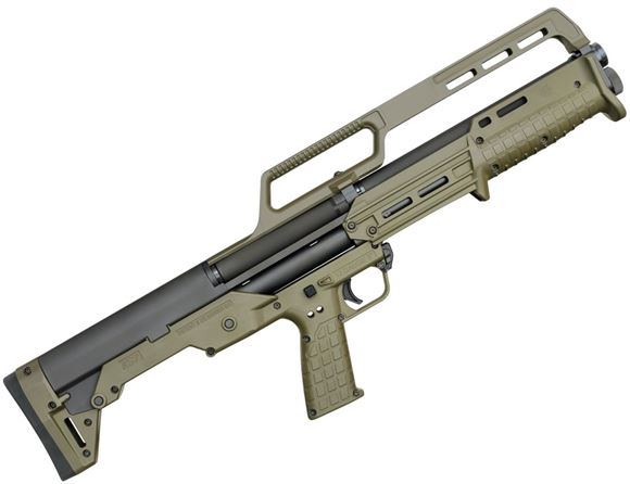 Picture of Kel-Tec KS7 Pump Action Shotgun - 12Ga, 3", 18-1/2", Parkerized, Green Synthetic Stock, Raised Grip Sight, Fiber Optic Front Sight, 6rds