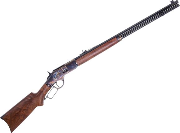 Picture of Used Winchester Model 1873 Sporter Lever-Action 45 Colt, 24" Octagon Barrel, Case Hardened Receiver, Pistol Grip Walnut Stock, 2015 Mfg., Large Scratches on Receiver, Otherwise Good Condition