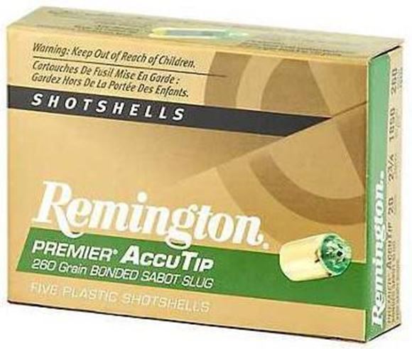 Picture of Remington Slugs, Premier AccuTip Bonded Sabot Slugs Shotgun Ammo - 20Ga, 3", 260Gr, Power Port Tip, 5rds Box, 1900fps