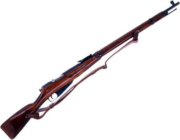 Picture of Used Mosin Nagant 91/30 Bolt-Action Rifle, 7.62x54R, 29", Blued, Full Military Wood Stock, With Leather Sling, Bayonet, Stripper Clips, Oiler Can, Toolkit, Very Good Condition