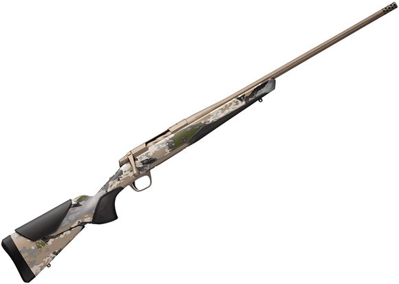 Picture of Browning X-Bolt 2 Speed Bolt Action Rifle, 308 Win, 22", Fluted Sporter Contour, OVIX Camo Composite Stock, Adjustable LOP, Adjustable Comb, Smoked Bronze Cerakote, M13 - 0.75 threaded w/ Muzzle Brake, 4rds