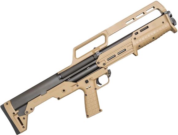 Picture of Kel-Tec KS7 Pump Action Shotgun - 12Ga, 3", 18-1/2", Parkerized, Tan Synthetic Stock, Raised Grip Sight, Fiber Optic Front Sight, 6rds