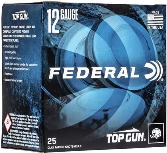 Picture of Federal Top Gun Target Load Shotgun Ammo - 12Ga, 2-3/4", 2-3/4DE, 1oz, #8, 25rds Box