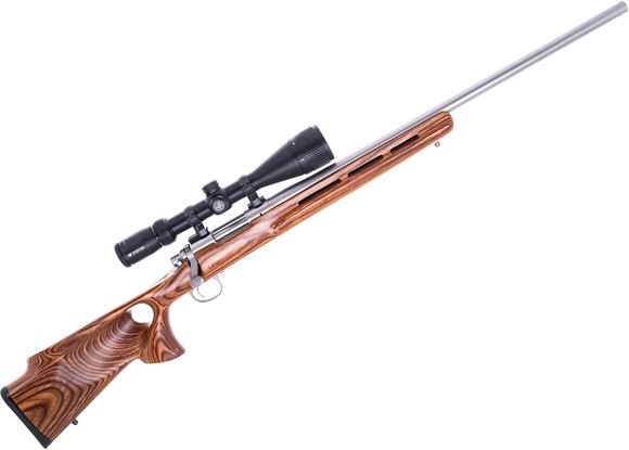 Picture of Used Remington 700 VL SS Bolt Action Rifle, 22-250, 26" Heavy Stainless Barrel, Laminate Thumbhole Stock, Vortex Crossfire 6-24x50, Very Good Condition