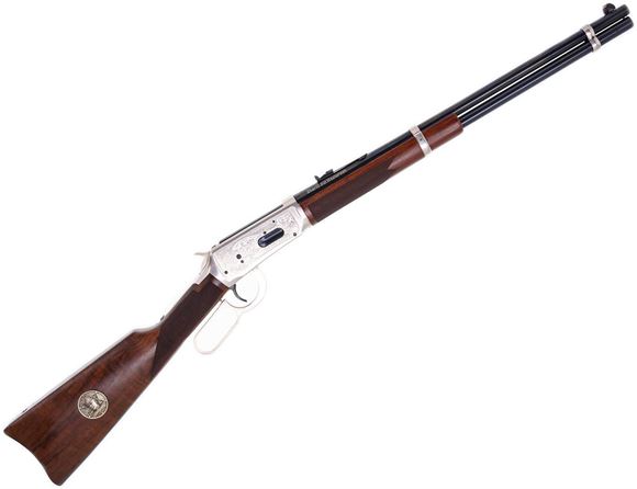 Picture of Used Winchester 94 "Sheriff Bat Masterson" Commemorative Lever Action Rifle, 30-30 Win, Engraved Nickel Receiver, Saddle Ring, 20' Barrel, Straight Stock, Original Box, Excellent Condition