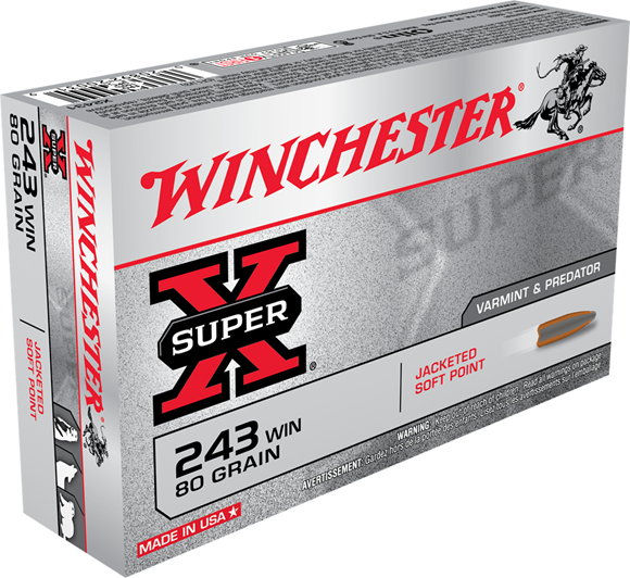 Winchester Super-X Power-Point Rifle Ammo - 243 Win, 80Gr, Jacketed ...