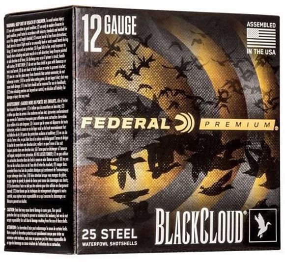 Picture of Federal PWBX147-2 Black Cloud Waterfowl Shotshell 12 GA 2 3/4 1 1/8oz 2 1,500 Fps, 25 Rnd per Box