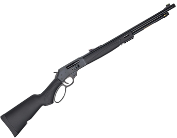 Picture of Henry Repeating Arms Model X Side Gate Lever Action Rifle - 30-30 Win, 21" Threaded Barrel, Blued Steel Receiver, Black Synthetic Stock w/ M-LOK & Picatinny Mount, Adjustable Fiber Optic Sights, 5rds