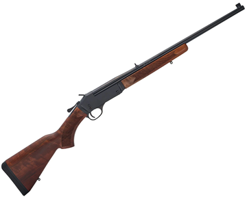 Picture of Henry Repeating Arms Single Shot Youth Rifle - 243 Win, 20'' Barrel, Blued Steel, American Walnut Stock, Front Sight Brass Bead & Fully Adjustable Folding Leaf Rear, 1rds
