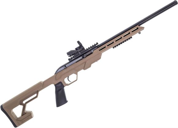 Picture of Used Savage 64 Precision FVNS-SR Semi-Auto 22 LR, 16.5" Heavy Barrel, With Red Dot Sight, FDE Synthetic Stock Chassis, One 20rd Mag, Very Good Condition