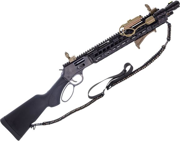 Picture of Used Henry Big Boy X Lever-Action Rifle, 44 Rem Mag, 17.4" Threaded Barrel, Black Synthtic Stock, Aluminium M-LOK Handguard, Flip Up Sights, Weapon Light, Shell Holder, Paracord Sling, Very Good Condition