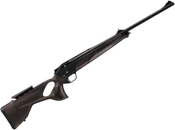 Picture of Blaser R8 Ultimate Leather Straight Pull Bolt Action Rifle - 7mm Rem Mag , 25.5", Standard Contour Barrel, Brown Synthetic Thumbhole Stock w/ Cocoa Leather Inlays, W/ Adjustable Comb & Illumination Control