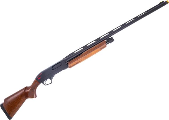 Picture of Used Winchester SXP Trap Compact Pump Action Shotgun - 12Ga, 3", 28", Vented Rib, Chrome Plated Chamber & Bore, Matte, Matte Black Aluminum Alloy Receiver, Satin Grade I Hardwood Stock w/Monte Carlo Comb, 13" LOP, White Mid Bead Front & Ivory Mid Bead Sig