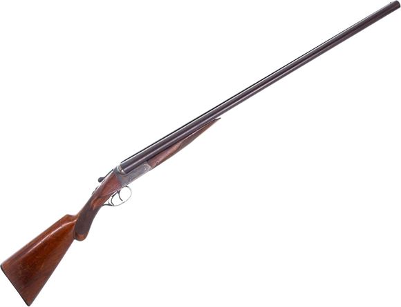 Picture of Used Remington Model 1900 Side-By-Side Shotgun, 12Ga, 2-5/8" Chambers, 30" Damascus Steel Barrels, Fixed Full Chokes, Walnut Stock, Case Hardened Receiver, Double Trigger, Prince Of Wales Style Grip, Good Condition