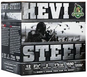Picture of HEVI-Shot HEVI-Steel Waterfowl Shotgun Ammo - 12ga, 3-1/2", #2, 1-3/8oz, 1550fps, 25rds Box
