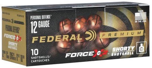 Picture of Federal Shorty Shotshell Shotgun Ammo - 12Ga, 1-3/4", 00 Buck, 6 Pellets,10rds Box, 1245fp