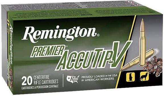 Picture of Remington Premier Centerfire Rifle Ammo - 22 Hornet, 35Gr, Accutip-V, 50rds Box