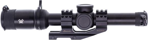 Picture of Used Vortex Strike Eagle Riflescope, 1-8x24mm, 30mm Tube, Illuminated AR-BDC3 Reticle, .25 MOA Adjustments, With Burris P.E.P.R. Cantilever Mount, Excellent Condition