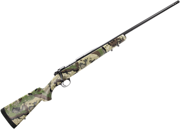 Picture of Kimber Model 84L Mountain Ascent Bolt Action Rifle - 30-06 SPRG , 24", Fluted w/Muzzle Brake, Stainless Steel, KimPro II Black Finish, Reinforced Composite Caza By Pnuma Camo Stock, 4rds, Adjustable Trigger