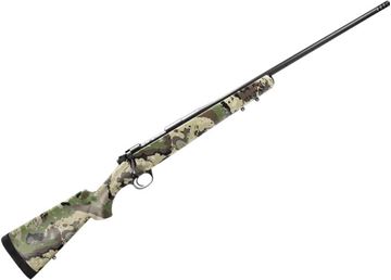 Picture of Kimber Model 84L Mountain Ascent Bolt Action Rifle - .270 Win, 24", Fluted w/Muzzle Brake, Stainless Steel, KimPro II Black Finish, Reinforced Composite Caza By Pnuma Camo Stock, 4rds, Adjustable Trigger