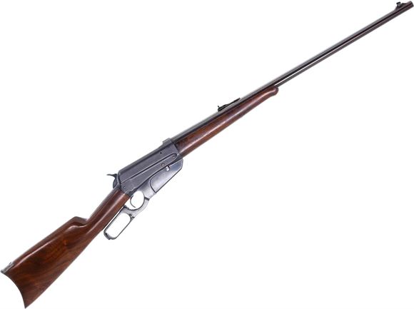 Picture of Used Winchester 1895 Lever-Action Rifle, Re-Bored To 8mm-06, 23" Barrel, Blued, Wood Stock, Iron Sights, Refinished, 1919 Mfg, Good Condition