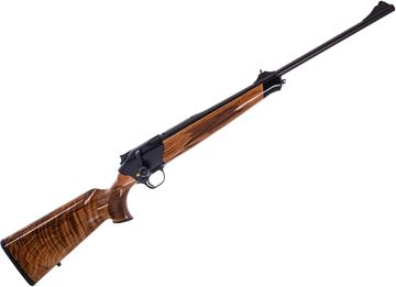 Picture of Blaser R8 Jaeger Straight Pull Bolt Action Rifle - 9.3x62mm, 22.8" (580mm), Black Receiver, Grade 4 Wood Stock With Bavarian Cheek Piece & Double Rabbet, Illumination Control, Standard Open Sights, 4rds