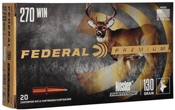 Picture of Federal Premium Vital-Shok Rifle Ammo - 270 Win, 130Gr, Nosler Partition, 20rds Box