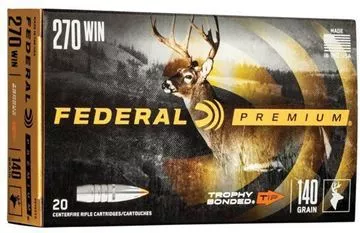 Picture of Federal Premium Vital-Shok Rifle Ammo - 270 Win, 140Gr, Trophy Bonded Tip, 20rds Box