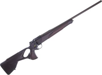 Picture of Blaser R8 Ultimate Leather Straight Pull Bolt Action Rifle - 6.5 Creedmoor, 22.8" (580mm), Standard Contour Barrel, Dark Brown Synthetic Thumbhole Stock w/ Cocoa Leather Inlays, Adjustable Comb & Illumination Control, 5rds.