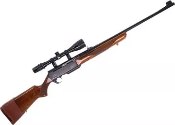 Picture of Used FN Browning BAR Semi-Auto Rifle, 7mm Rem Mag, Walnut Stock, Receiver And Barrel Painted Black, With Bushnell Scopechief IV 4-12x40 Riflescope, Slip On Recoil Pad, 1 Magazine, Good Condition