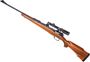 Picture of Used Custom Mauser Bolt-Action Rifle, 270 Win, 22" Barrel, Blued, Wood Stock, Higgins Mod 50 Barrel, Action Bedded, Replacement Recoil Pad, Tradewinds 1.5-4X riflescope Locked At 4 Power, 1 Detachable Parker Hale Magazine, Good Condition