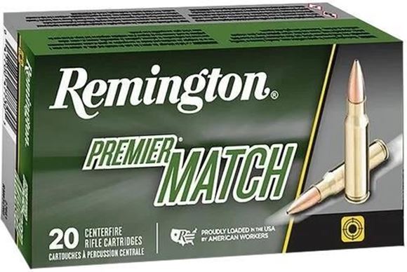 Picture of Remington Premier Match Centerfire Rifle Ammo - 223 Rem, 62Gr, HP Match, 20rds Box