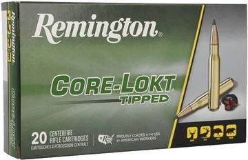 Picture of Remington Core-Lokt Tipped Centerfire Rifle Ammo - 308 Win, 165Gr, Core-Lokt Tipped, 20rds Box