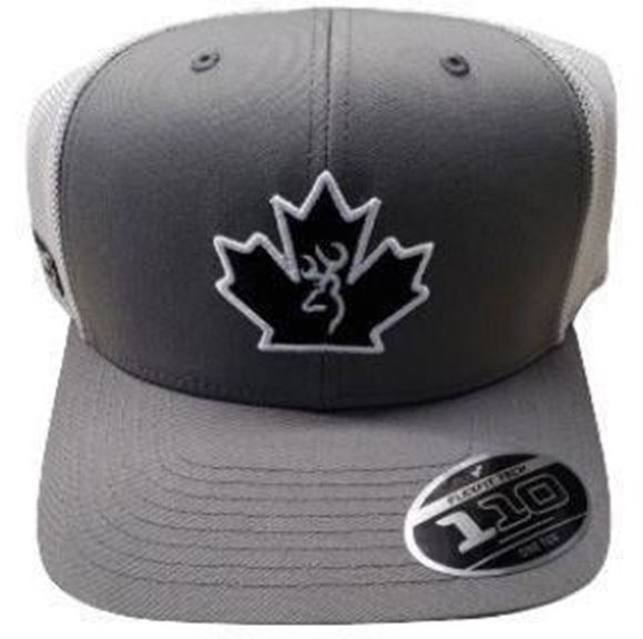 Picture of Browning Cap - Charcoal Maple Leaf w/ Browning Logo, Grey Color, Snap Back (One Size Fits All)