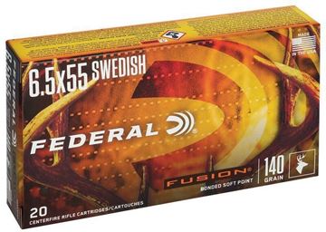 Picture of Federal Fusion Rifle Ammo - 6.5x55 Swedish, 140Gr, Fusion, 20rds Box