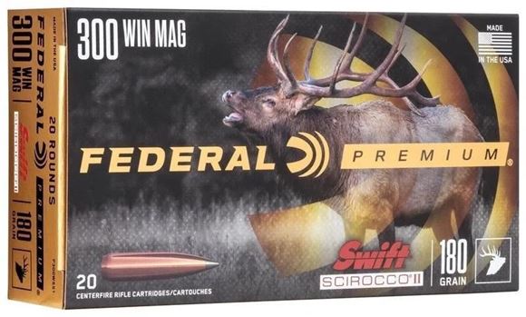 Picture of Federal Premium Rifle Ammo - 300 Win Mag, 180Gr, Swift Scirocco 2, 20rds Box