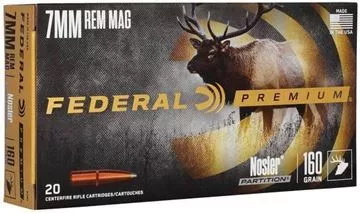 Picture of Federal Vital-Shok Rifle Ammmo - 7mm Rem Mag, 160Gr, Nosler Partition, 20rds Box