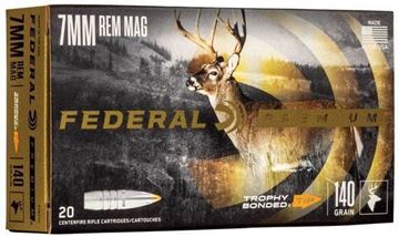 Picture of Federal Premium Rifle Ammo - 7mm Rem Mag, 140Gr, Trophy Bonded Tip, 20rds Box