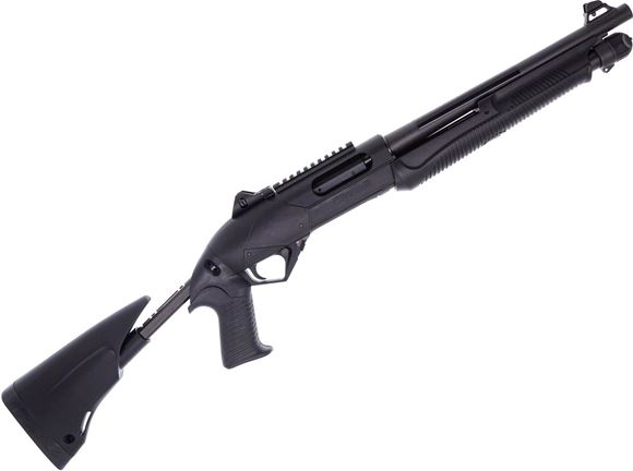 Picture of Used Benlli Supernova Tactical Pump-Action Shotgun, 12Ga, 14" Barrel, Blued, Collapsing Stock, Ghost Ring Sights, Pistol Grip, Fixed Cylinder Choke, Excellent Condition