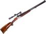 Picture of Used Vincenz Urbas Ferlach Combination Gun, 16Ga/7x57R, 2-3/4", 25.5" Barrel, Blued, Wood Stock, Engraved Receiver, Basket Weave Checkering, Double Trigger, Hensoldt Dialytan 4X Riflescope, Fixed Full Choke, Good Condition