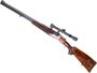 Picture of Used Vincenz Urbas Ferlach Combination Gun, 16Ga/7x57R, 2-3/4", 25.5" Barrel, Blued, Wood Stock, Engraved Receiver, Basket Weave Checkering, Double Trigger, Hensoldt Dialytan 4X Riflescope, Fixed Full Choke, Good Condition