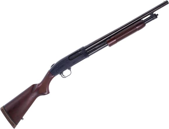 Picture of Used Mossberg 500 Retrograde Pump-Action Shotgun, 12Ga, 3", 18.5" Barrel, Blued, Wood Stock, Fixed Cylinder Choke, Very Good Condition