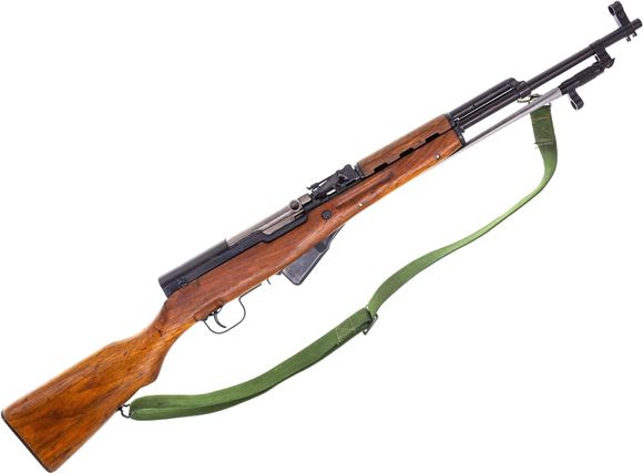 Picture of Used Norinco SKS Semi-Auto Rifle, 7.62x39, 20" Barrel, Blued, Full Military Wood Stock, Folding Spike Bayonet, Web Sling, Good Condition