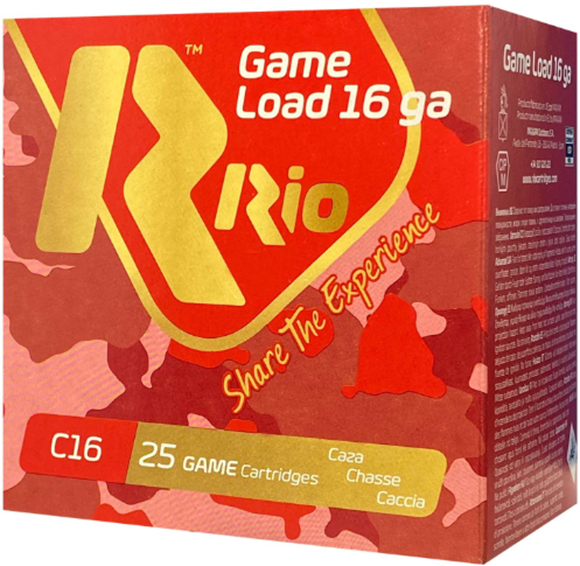 Picture of Rio Ammunition, Game Load - 16Ga, 2-3/4", 3 Dram, #8, 1oz, 1300fps, 25rds Box