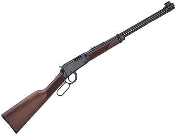 Picture of Henry Classic Rimfire Lever Action Rifle - 22 Win Mag, 19-1/4", Blued, Straight-Grip Checkered American Walnut Stock, 12rds, Hooded Front & Adjustable Rear Sights