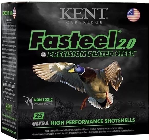 Picture of Kent Fasteel Precision 2.0 Steel Waterfowl Shotgun Ammo - 20Ga, 3", 7/8oz, #4, 25rds Box, 1550fps