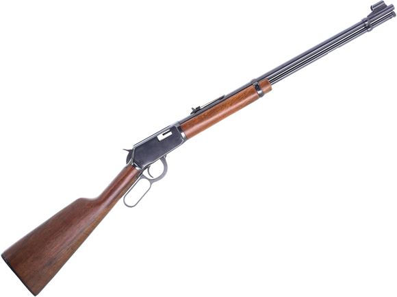 Picture of Used Winchester Model 9422 Lever-Action Rifle, 22LR, 20" Barrel, Blued, Wood Stock, Iron Sights, 1976 Mfg, Initials Carved In Stock, Otherwise Very Good Condition