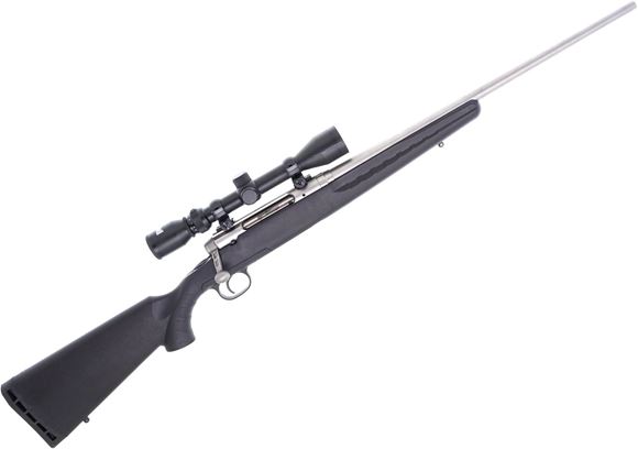 Picture of Used Savage Axis Bolt-Action Rifle, 270 Win, 22" Barrel, Stainless, Black Synthetic Stock, Bushnell 3-9x40 Riflescope, 1 Magazine, Good Condition