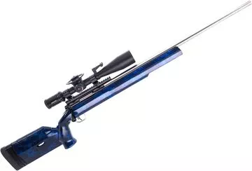 Picture of Used Custom F-Class Bolt-Action Rifle, 6.5x47mm Lapua, 30" Krieger Barrel, Stainless, Blued Robertson Synthetic Stock, Barnard Action, Khales K1050 10-50x56mm Riflescope, Custom F-Class Bipod, Reloading Accessories, Very Good Condition